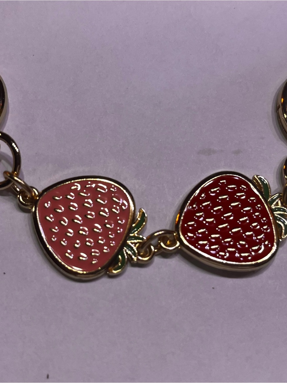 Chain Strap Extender Bag chains Gold Strawberry Bag Charm Pink & Red